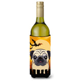 Caroline'S Treasures Halloween Fawn Pug Wine Bottle Koozie Hugger, 750 Ml, Multicolor
