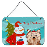 Caroline'S Treasures Snowman With Yorkie Yorkshire Terrier Wall Or Door Hanging Prints Bb1824Ds812, 8Hx12W