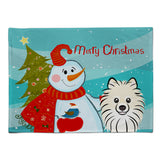 Caroline'S Treasures Bb1827Plmt Snowman With Pomeranian Fabric Placemat, Multicolor