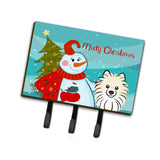 Caroline'S Treasures Bb1827Th68 Snowman With Pomeranian Leash Or Key Holder, Large, Multicolor