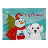 Caroline'S Treasures Bb1828Plmt Snowman With Maltese Fabric Placemat, Multicolor