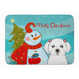 Caroline'S Treasures Snowman With Maltese Floor Mat, 19 X 27, Multicolor