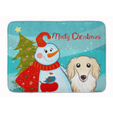 Caroline'S Treasures Snowman With Longhair Creme Dachshund Floor Mat, 19 X 27, Multicolor