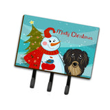 Caroline'S Treasures Bb1833Th68 Snowman With Longhair Black And Tan Dachshund Leash Or Key Holder, Large, Multicolor
