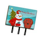 Caroline'S Treasures Bb1834Th68 Snowman With Long Hair Red Dachshund Leash Or Key Holder, Large, Multicolor