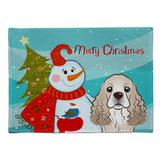 Caroline'S Treasures Bb1836Plmt Snowman With Cocker Spaniel Fabric Placemat, Multicolor
