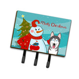Caroline'S Treasures Bb1838Th68 Snowman With Alaskan Malamute Leash Or Key Holder, Large, Multicolor