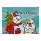 Caroline'S Treasures Bb1839Plmt Snowman With English Bulldog Fabric Placemat, Multicolor