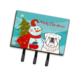 Caroline'S Treasures Bb1840Th68 Snowman With White English Bulldog Leash Or Key Holder, Large, Multicolor