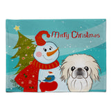 Caroline'S Treasures Bb1841Plmt Snowman With Pekingese Fabric Placemat, Multicolor