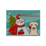 Caroline'S Treasures Bb1842Plmt Snowman With Yellow Labrador Fabric Placemat, Multicolor