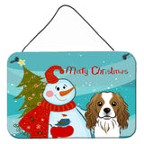 Caroline'S Treasures Snowman With Cavalier Spaniel Wall Or Door Hanging Prints Bb1844Ds812, 8Hx12W
