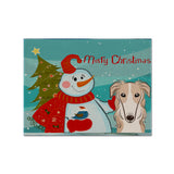 Caroline'S Treasures Bb1848Plmt Snowman With Borzoi Fabric Placemat, Multicolor