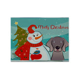 Caroline'S Treasures Bb1851Plmt Snowman With Weimaraner Fabric Placemat, Multicolor