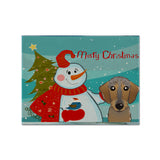 Caroline'S Treasures Bb1853Plmt Snowman With Wirehaired Dachshund Fabric Placemat, Multicolor