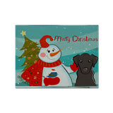 Caroline'S Treasures Bb1855Plmt Snowman With Black Labrador Fabric Placemat, Multicolor