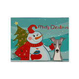 Caroline'S Treasures Bb1856Plmt Snowman With Italian Greyhound Fabric Placemat, Multicolor