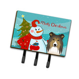 Caroline'S Treasures Bb1862Th68 Snowman With Sheltie Leash Or Key Holder, Large, Multicolor
