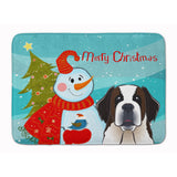 Caroline'S Treasures Snowman With Saint Bernard Floor Mat, 19 X 27, Multicolor