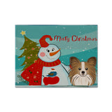Caroline'S Treasures Bb1868Plmt Snowman With Papillion Fabric Placemat, Multicolor