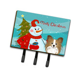Caroline'S Treasures Bb1868Th68 Snowman With Papillion Leash Or Key Holder, Large, Multicolor