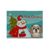 Caroline'S Treasures Bb1870Plmt Snowman With Gray Silver Shih Tzu Fabric Placemat, Multicolor