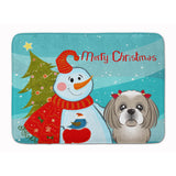 Caroline'S Treasures Snowman With Gray Silver Shih Tzu Floor Mat, 19 X 27, Multicolor