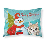 Caroline'S Treasures Bb1871Pillowcase Snowman With Chihuahua Fabric Standard Pillowcase, Large, Multicolor