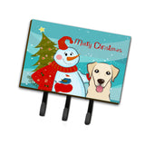 Caroline'S Treasures Bb1872Th68 Snowman With Golden Retriever Leash Or Key Holder, Large, Multicolor