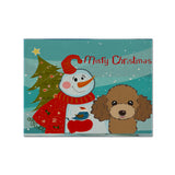 Caroline'S Treasures Bb1876Plmt Snowman With Chocolate Brown Poodle Fabric Placemat, Multicolor