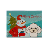 Caroline'S Treasures Bb1877Plmt Snowman With White Poodle Fabric Placemat, Multicolor