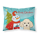 Caroline'S Treasures Bb1878Pillowcase Snowman With Buff Poodle Fabric Standard Pillowcase, Large, Multicolor