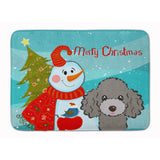 Caroline'S Treasures Snowman With Silver Gray Poodle Floor Mat, 19 X 27, Multicolor