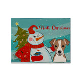 Caroline'S Treasures Bb1880Plmt Snowman With Jack Russell Terrier Fabric Placemat, Multicolor