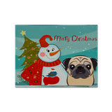 Caroline'S Treasures Bb1882Plmt Snowman With Fawn Pug Fabric Placemat, Multicolor
