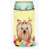 Caroline'S Treasures Bb1886Tbc Yorkie Yorkshire Terrier Easter Egg Hunt Tall Boy Hugger Koozie, Multicolor