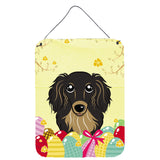 Caroline'S Treasures Longhair Black And Tan Dachshund Easter Egg Hunt Wall Or Door Hanging Prints Bb1895Ds1216, 16Hx12W, Multi