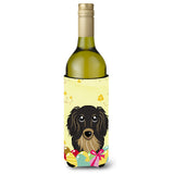 Caroline'S Treasures Bb1895Literk Longhair Black And Tan Dachshund Easter Egg Hunt Wine Bottle Hugger Koozie, 750Ml, M