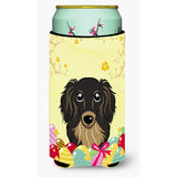 Caroline'S Treasures Bb1895Tbc Longhair Black And Tan Dachshund Easter Egg Hunt Tall Boy Hugger Koozie, Multicolor