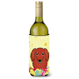Caroline'S Treasures Bb1896Literk Longhair Red Dachshund Easter Egg Hunt Wine Bottle Hugger Koozie, 750Ml, Multicolor,