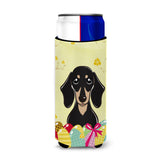 Caroline'S Treasures Bb1897Muk Smooth Black And Tan Dachshund Easter Egg Hunt Michelob Ultra Koozies For Slim Cans, Multic