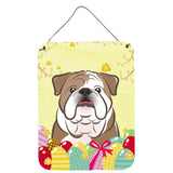 Caroline'S Treasures English Bulldog Easter Egg Hunt Wall Or Door Hanging Prints Bb1901Ds1216, 16Hx12W, Multicolor