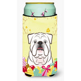 Caroline'S Treasures Bb1902Tbc White English Bulldog Easter Egg Hunt Tall Boy Hugger Koozie, Multicolor