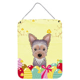Caroline'S Treasures Yorkie Puppy Easter Egg Hunt Wall Or Door Hanging Prints Bb1914Ds1216, 16Hx12W, Multicolor