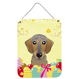 Caroline'S Treasures Wirehaired Dachshund Easter Egg Hunt Wall Or Door Hanging Prints Bb1915Ds1216, 16Hx12W, Multicolor