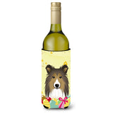Caroline'S Treasures Bb1924Literk Sheltie Easter Egg Hunt Wine Bottle Hugger Koozie, 750Ml, Multicolor