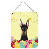 Caroline'S Treasures Doberman Easter Egg Hunt Wall Or Door Hanging Prints Bb1927Ds1216, 16Hx12W, Multicolor