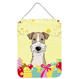 Caroline'S Treasures Wire Haired Fox Terrier Easter Egg Hunt Wall Or Door Hanging Prints Bb1929Ds1216, 16Hx12W, Multicolor