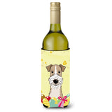 Caroline'S Treasures Bb1929Literk Wire Haired Fox Terrier Easter Egg Hunt Wine Bottle Hugger Koozie, 750Ml, Multicolor