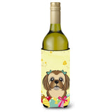 Caroline'S Treasures Bb1931Literk Chocolate Brown Shih Tzu Easter Egg Hunt Wine Bottle Hugger Koozie, 750Ml, Multicolo